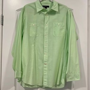 DANIEL CREMEAUX Men's Dressy Casual Button Down - Size Large Green 100% Cotton